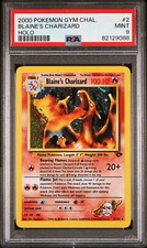 PSA 9 MINT Blaine's Charizard 2000 Gym Challenge #2/132 HOLO Graded Pokemon Card