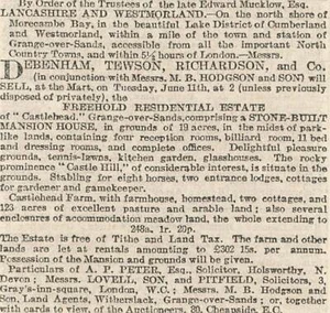 Cabeza de castillo 1907 en Grange Over Sands Cumbria en venta centro de estudios de campo - Imagen 1 de 1