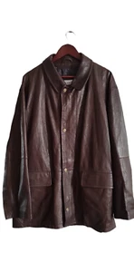 VTG Christ Germany Leather Sheepskin Deer Nappa Lambskin Brown Jacket Size 52 - Picture 1 of 19