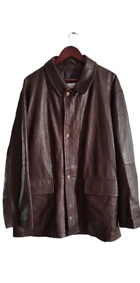 VTG Christ Germany Leather Sheepskin  Deer Nappa Lambskin Brown Jacket Size 52 - Image 1 of 4