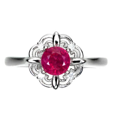 925 Sterling Silver Ring Ruby 5mm Simulated Cz Gemstone Jewelry - Image 1 of 4