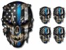 5X THIN BLUE LINE POLICE SKULL USA AMERICAN FLAG DECAL STICKER CAR TRUCK WINDOW