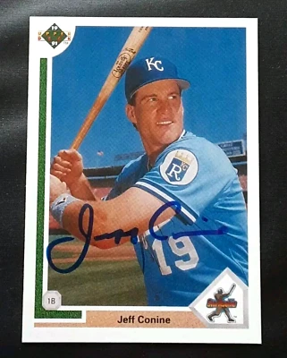Tarjeta de novato firmada por Jeff Conine autografiada 1991 cubierta superior subasta JSA LOA  Foto 1 de 3