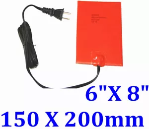 Riscaldatore pozzetto motore 6" X 8" 150 X 200mm 300W con spina 3M silicone - Foto 1 di 12