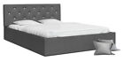 Bett CRYSTAL 180x200 cm Dunkelgrau Samt mit Lattenrost Doppelbett mit Matratze  günstig