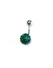 NEW Green Surgical Steel Belly Button Ring Rhinestone NAVEL Piercing Jewelry USA