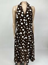 Vintage 80's S.L. Fashions Women's Dress Button Long Polka Dot Polyester S29