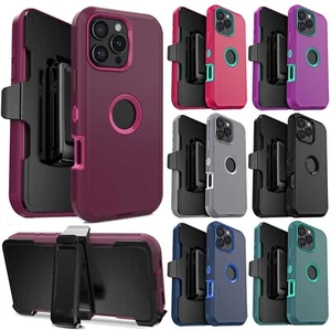 Funda rígida a prueba de golpes/clip para cinturón para iPhone 16 Pro Max/16 Plus/16 Pro/16e - Imagen 1 de 64