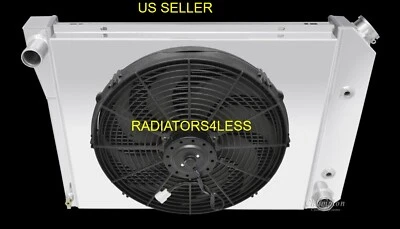 CAMPEÓN 3 FILAS ALUMINIO CUBIERTA RADIADOR VENTILADOR 16" 75-87 CHEVY EL CAMINO 21" NÚCLEO Foto 1 de 2