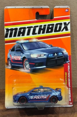 Matchbox Mitsubishi Lancer Evolution X Blue 2011 Emergency Response MB57 New - Image 1 of 4