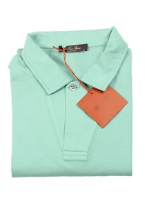 Loro Piana Solid Turquoise Cotton Silk Polo Size Large / 41 IT / 16 U.S. New ... - Picture 1 of 3