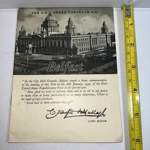 Booklet WWII Belfast US Armed Forces In UK Soldiers Guide Militaria - Picture 1 of 2