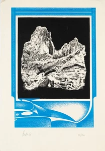 Felsformation mit blauem Rahmen, 1966, Serigraphie Unbekannt (20.Jhd) - Picture 1 of 5