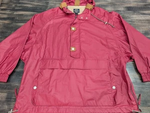 Vintage Willis & Geiger Burgandy All-Weather Hooded Anorak Jacket Men's Size XL - Picture 1 of 11