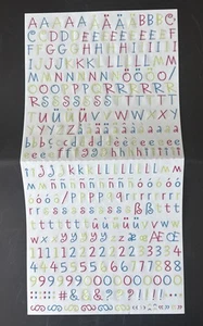 Creative Memories ABC 123 Sticker Neon Pink Green Blue Alphabet Funky Font 2 Set - Picture 1 of 6