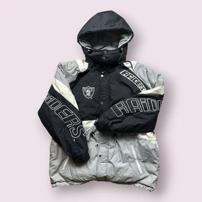 Chaqueta acolchada vintage para hombre First Down Los Angeles Raiders NFL 90s XL fútbol americano Foto 1 de 4