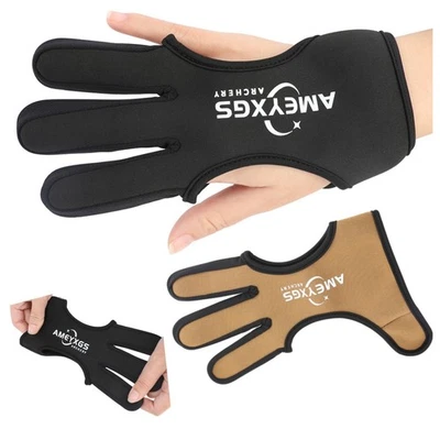 Archery Finger Guard 3 Finger Glove Protector Gear Recurve Bow Shooting Target - Image 1 of 4