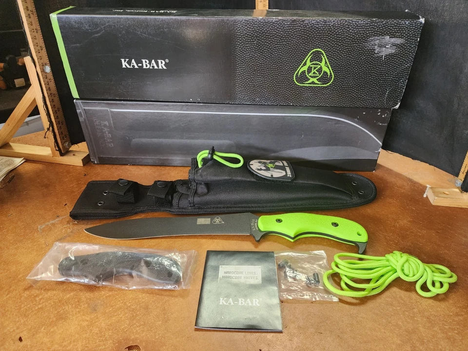 KABAR Zombie War Sword KA-5701 Bright Green & Black Scales - Image 1 of 4