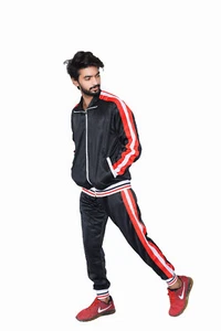 Men's Tracksuit Set Active wears Jogging Track Jacket with Hoodie & Track pant - Picture 1 of 40