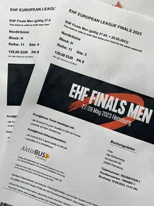 2 Karten EHF Finals Men 27/28 May 2023 Flensburg - Bild 1 von 1