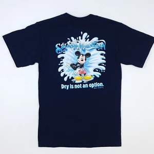 Vintage Disney World Splash Mountain T-Shirt Small Navy Blue Large Print Cotton - Picture 1 of 19