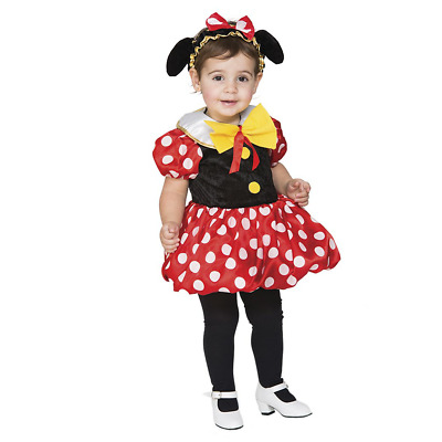 Costume Minnie Neonata Bambina Vestito Topolina Rossonero Carnevale • 19.90€