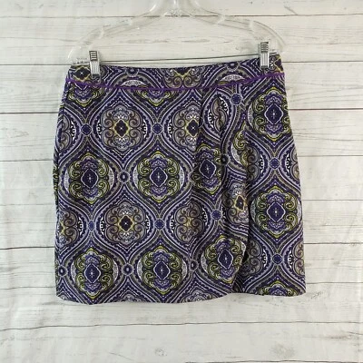 Pantalón corto estampado EP Pro para mujer talla 8 púrpura amarillo cremallera lateral Foto 1 de 3