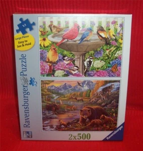 Ravensburger 2 Puzzles 500 Large Piece Format Birds Wilderness - Picture 1 of 3