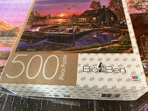 Big Ben MB 500 Teile Puzzle "Sonnenuntergang über einem geschäftigen Tag" vollständig. - Bild 1 von 2