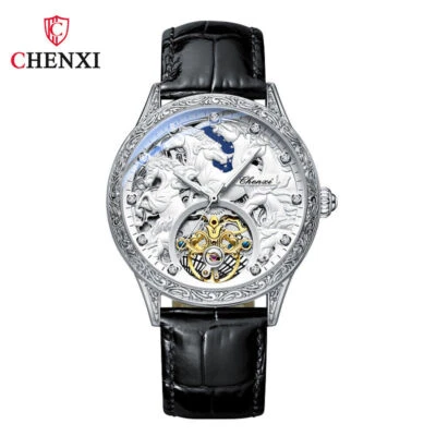 CHENXI Reloj Hombre Diseño Caballo Automático Mecánico Reloj Pulsera Cuero Hombre Foto 1 de 4