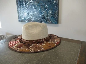 Artesanias Mariposa Palm Hat/ SOMBRERO WOMEN'S Size M ADORABLE - Picture 1 of 7