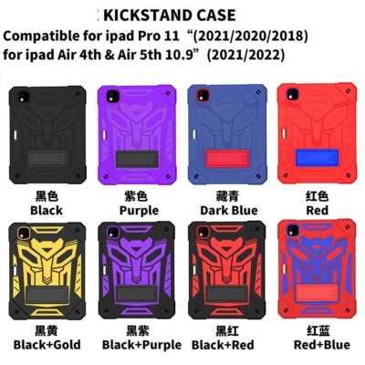 Robot Pen Slot Stand Silicone PC Case For iPad Air 4 5 10.9 Pro 11 2022  - Image 1 of 4