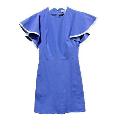 Vestido justo Pearl by Lela Rose feminino 2 roxo branco acabamento manga esvoaçante bolso - Imagem 1 de 4