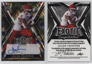 2023 Leaf Exotic Peacock Crystal /8 Jalen Cropper #BA-JC2 Auto