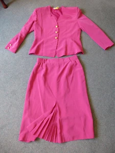 Vintage Jacques Vert women's 2 piece pink suit size 16 Made in England - Picture 1 of 1