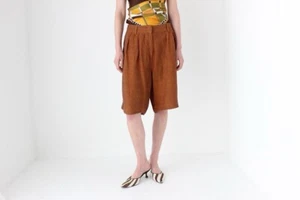 Ladies Bronze/Copper Colour Sisley Long Shorts Size Uk 10 - Picture 1 of 7