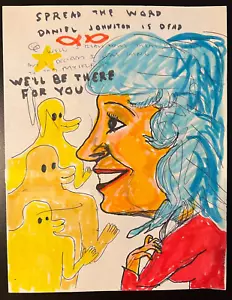 Daniel Johnston 1980's Original Art "We'll Be There For You" with COA Drawing - Picture 1 of 5