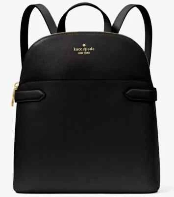 Mochila Kate Spade Staci Dome Bolso de Cuero Saffiano Negro KG021 NUEVA CON ETIQUETAS PRECIO DE VENTA SUGERIDO POR EL FABRICANTE $359 Foto 1 de 4