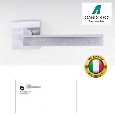 Coppia maniglie maniglia per porte interne modello TRIESTE, design squadrato - Immagine 1 di 2