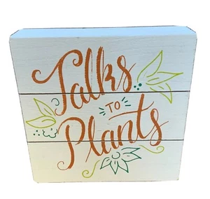 Wood Plant Wall Indoor Outdoor Garden Plaque Decor Garden Plaque New w/o Tag - Picture 1 of 3