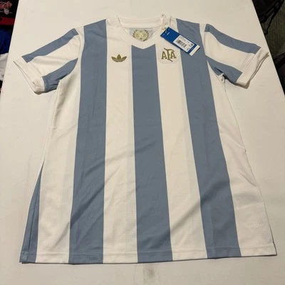 adidas Womens Argentina AFA 50th Anniversary Jersey Medium White Blue Jersey - Image 1 of 4