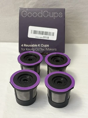 Novas xícaras K reutilizáveis para cafeteiras Keurig, K-Cup recarregáveis pacote com 4 (D15) - Imagem 1 de 2