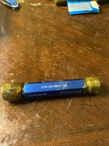 7/8 20 UNEF 3B THREAD PLUG GAGE .875 GO NO GO = .8425 & .8468 NEF-3B (I25) - Picture 1 of 8