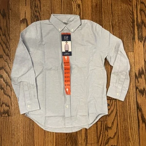 Gap Kids Youth Oxford Shirt Long Sleeves, Blue Size M 10/12 NWT - Picture 1 of 9
