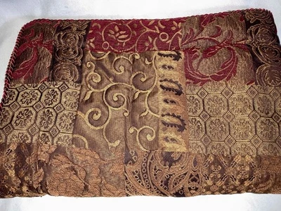 1 Croscill Galleria 拼布国王枕头 Sham 提花扭绳装饰 — 第 1/3 张图片