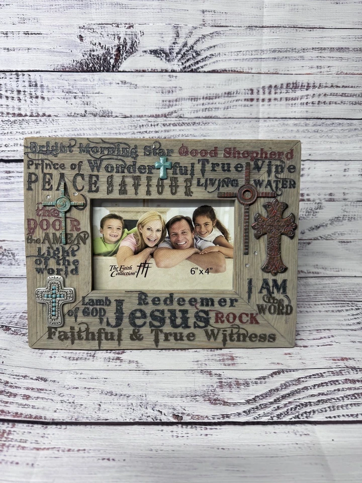 Religious Stone/Resin Standing Picture Frame 6”x4” CHRISTIAN  - Image 1 of 4