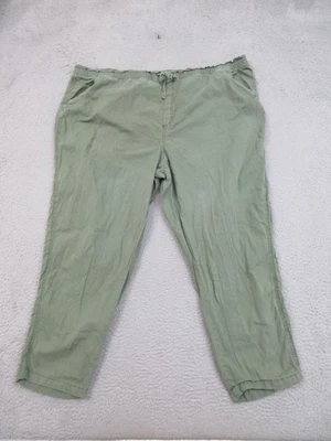 Sonoma Goods For Life Pants Womens 2X Green Drawstring Capri Cropped Cotton - Image 1 of 4