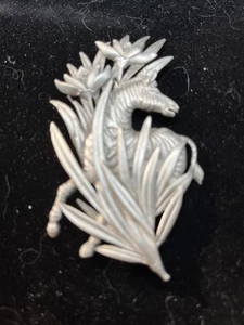 Vintage Signed JJ Large Zebra Animal Brooch Pin - Picture 1 of 5