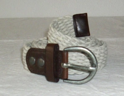 Textilgürtel / Webgürtel # grau # Gesamtlänge ca. 98 cm # ca. 2,8 cm breit - Bild 1 von 2