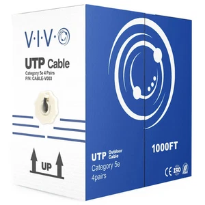 Vivo 1.000 Fuß Cat5e Ethernet Netzwerkkabel UTP wasserdicht Outdoor Bestattung LAN - Bild 1 von 5